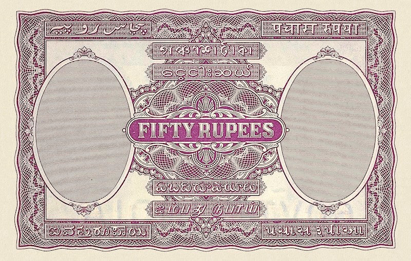 British India banknote, King George V, 50 Rupees, 1927, Pick P-9, UNC