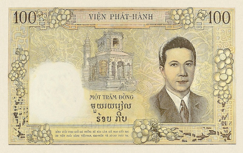 French Indochina banknotes, Vietnam, Viện Phát hành, 100 Piastres, 1953, Pick P-108, UNC