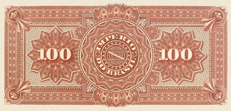 Brazil banknotes, Imperio do Brasil, Dom Pedro II, 100 Mil Reis, 1870 (Estampa 5), Pick P-A247, UNC