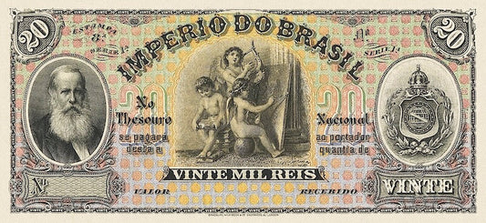 Brazil banknote, Imperio do Brasil, Dom Pedro II, 20 Mil Reis, Unissued 1885 (Estampa 8), Pick P-NL, UNC