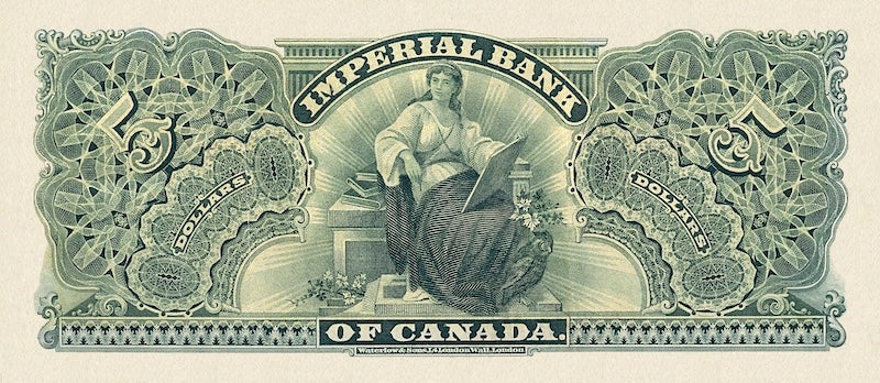Canada banknote, Imperial Bank, $5 Dollars, 1902, Pick P-S1130, UNC