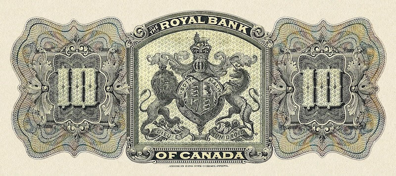 Canada banknotes, The Royal Bank, $10 Dollars, 1909, Pick P-S1373, UNC