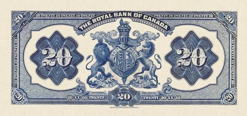 Canada banknote, The Royal Bank, $20 Dollars, 1913, Pick P-S1380, UNC