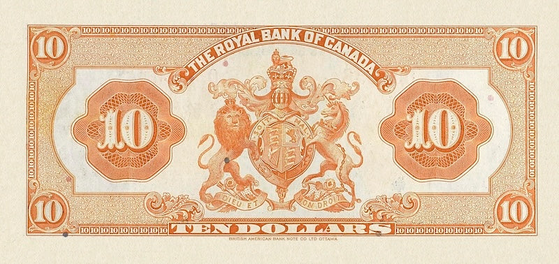 Canada banknote, The Royal Bank, $10 Dollars, 1935, Pick P-S1392, UNC