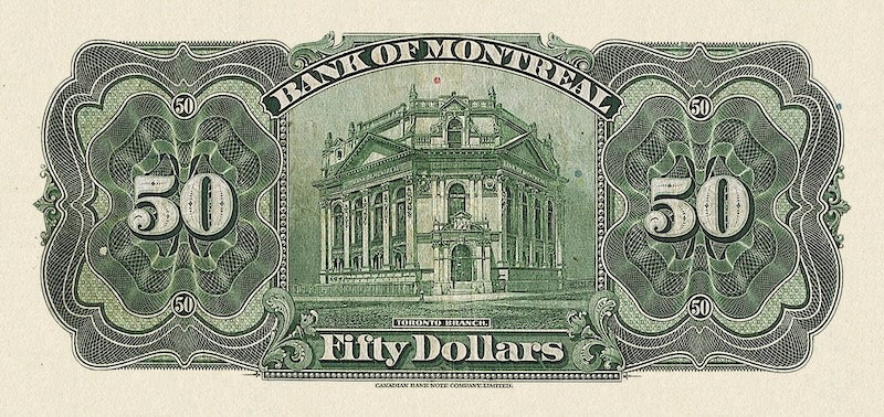 Canada banknote, Bank of Montreal, $50 Dollars, 1931, Pick P-S556, UNC