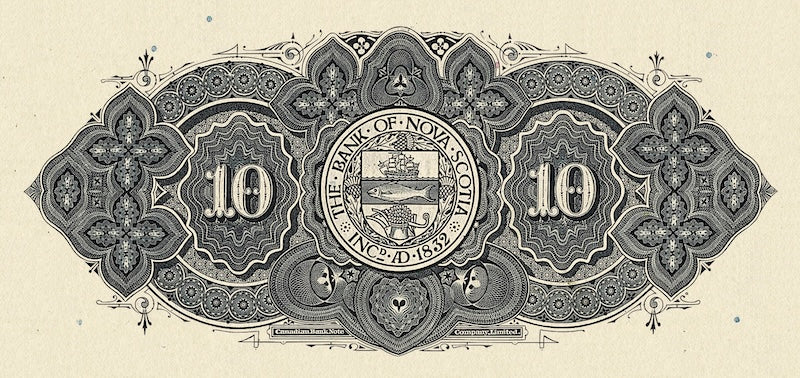Canada banknote, Bank of Nova Scotia, $10 Dollars, 1877, Pick P-S623, UNC