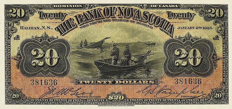 Canada banknote, Bank of Nova Scotia, $20 Dollars, 1877, Pick P-S629a, UNC
