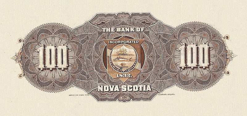 Canada banknote, Bank of Nova Scotia, $100 Dollars, 1877, Pick P-S631, UNC