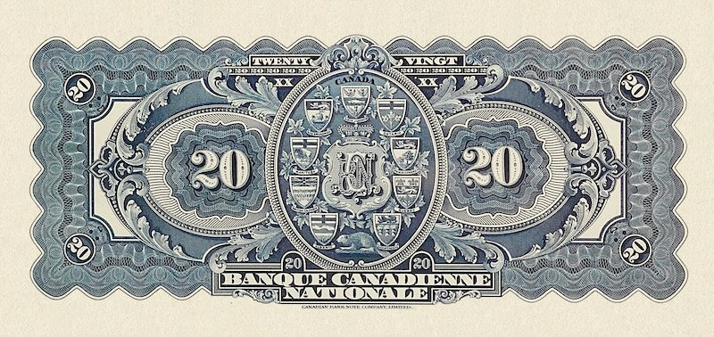 Canada banknote, Banque Canadienne Nationale, $20 Dollars, 1925, Pick P-S708, UNC