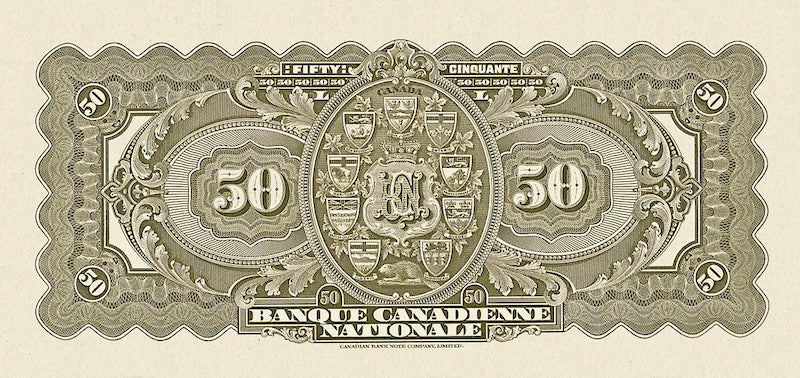 Canada banknote, Banque Canadienne Nationale, $50 Dollars, 1925, Pick P-S709, UNC