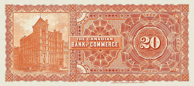 Canada banknote, Canadian Bank of Commerce, $20 Dollars, 1888, Pick P-S962, UNC