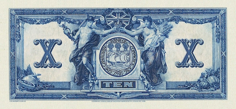 Canada banknote, Canadian Bank of Commerce $10 Dollars, 1917, Pick P-S966, UNC